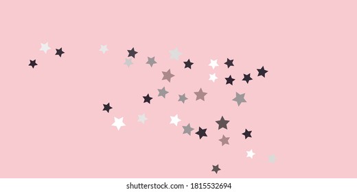 Confetti star. Falling stars on a delicate pink background. Flying stars illustration. Decorative element. Suitable for your design, postcards, invitations, gift, VIP.