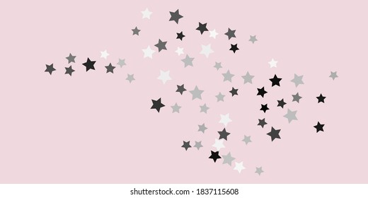 Confetti star. Falling stars on a delicate pink background. Flying stars illustration. Decorative element. Suitable for your design, postcards, invitations, gift, VIP.