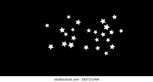 Confetti star. Falling stars on the background. Illustration of flying shiny stars. Black and white background. Decorative element. Suitable for your design, postcards, invitations, gift, VIP.