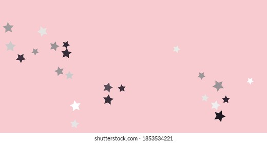 Confetti star. Falling stars on a delicate pink background. Flying stars illustration. Decorative element. Suitable for your design, postcards, invitations, gift, VIP.