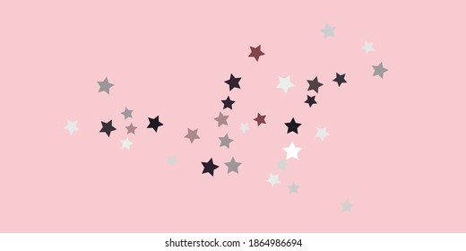 Confetti star. Falling stars on a delicate pink background. Flying stars illustration. Decorative element. Suitable for your design, postcards, invitations, gift, VIP.