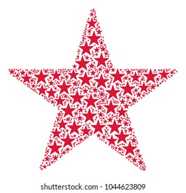 Confetti Star illustration combined in the figure of confetti star design elements. Vector iconized collage done from simple design elements.