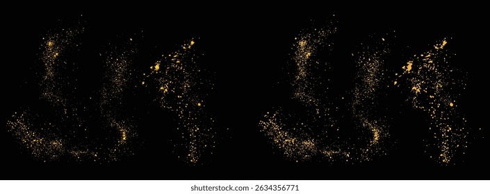 Fondo de elemento de brillo dorado de efecto de luz de lujo de polvo de estrellas de confeti