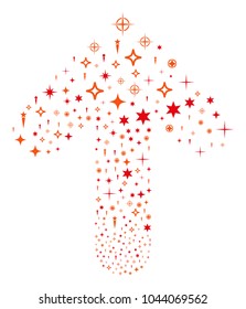 Confetti Stars composition composed in the combination of forward aim arrow. Ahead direction arrow shape created from confetti stars symbols.