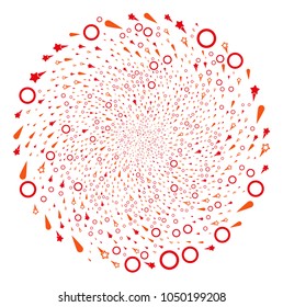 Confetti Stars cycle round cluster. Object cluster created from randomized confetti stars symbols. Vector illustration style is flat iconic symbols.