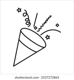 Confetti stok icon outline vector