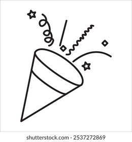Confetti stok icon outline vector