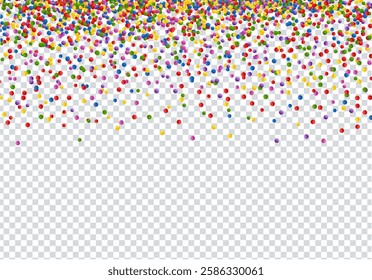 Confetti And Streamer on And Transparent Background , Vector Illustration