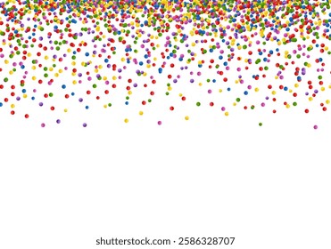Confetti And Streamer on And White Background , Vector Illustration