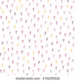 Confetti streamers dotty paper texture seamless background. Tiny colored flecked sprinkles isolated on white. Modern cute falling speckle pattern. Japanese kawaii minimal digital party scrapbook paper