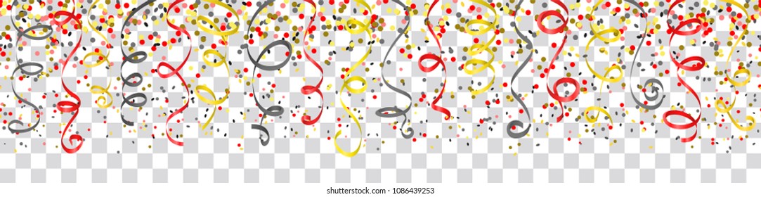 Confetti and streamers Germany flag colors isolated