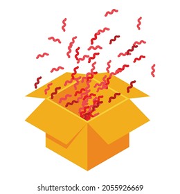 Confetti surprise box icon. Isometric of confetti surprise box vector icon for web design isolated on white background