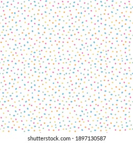 Confetti sweet candy dots love seamless pattern background in pastel colors.