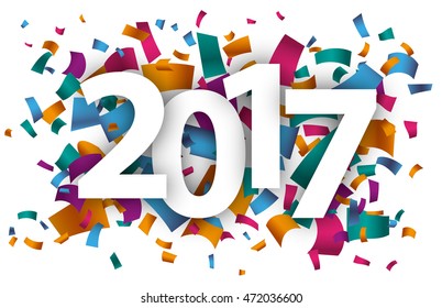 Confetti with text 2017. Eps 10 vector file.