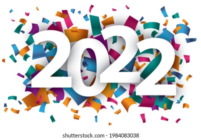 Confetti with text 2022. Eps 10 vector file.