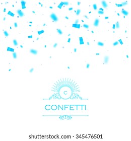 Confetti Transparent Design. Party, Show & Big Sale Background. Vector illustration