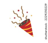 Confetti trumpet icon logo design template vector isolated illustration