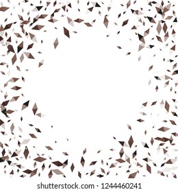 Confetti of two colors rhombs isolated on white background. Falling confetti from minimalistic geometric figures. Abstract triangles and rhombuses for label, card, poster, cover, leaflet, textile design.