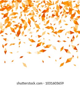 Confetti of two-colored rhombs isolated on white background.Falling confetti from minimalistic geometric figures. Abstract triangles and rombs for label, card, poster, cover, leaflet, textile design.