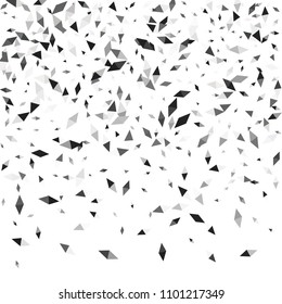 Confetti of two-colored rhombs isolated on white background.Falling confetti from minimalistic geometric figures. Abstract triangles and rombs for label, card, poster, cover, leaflet, textile design.