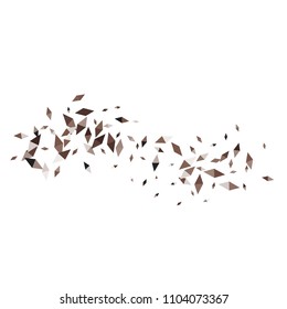 Confetti of two-colored rhombs isolated on white background.Falling confetti from minimalistic geometric figures. Abstract triangles and rombs for label, card, poster, cover, leaflet, textile design.