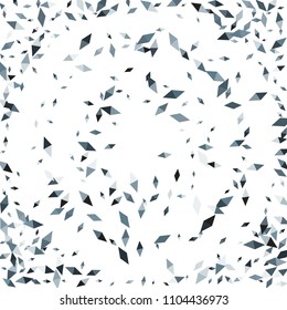 Confetti of two-colored rhombs isolated on white background.Falling confetti from minimalistic geometric figures. Abstract triangles and rombs for label, card, poster, cover, leaflet, textile design.