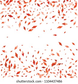 Confetti of two-colored rhombs isolated on white background.Falling confetti from minimalistic geometric figures. Abstract triangles and rombs for label, card, poster, cover, leaflet, textile design.