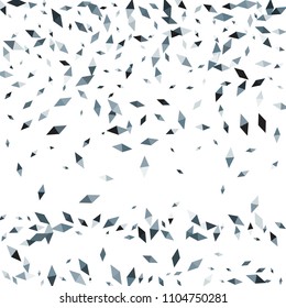 Confetti of two-colored rhombs isolated on white background.Falling confetti from minimalistic geometric figures. Abstract triangles and rombs for label, card, poster, cover, leaflet, textile design.