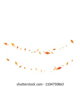 Confetti of two-colored rhombs isolated on white background.Falling confetti from minimalistic geometric figures. Abstract triangles and rombs for label, card, poster, cover, leaflet, textile design.