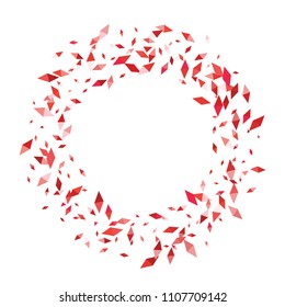 Confetti of two-colored rhombs isolated on white background.Falling confetti from minimalistic geometric figures. Abstract triangles and rombs for label, card, poster, cover, leaflet, textile design.