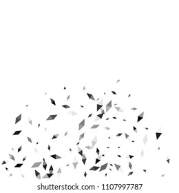 Confetti of two-colored rhombs isolated on white background.Falling confetti from minimalistic geometric figures. Abstract triangles and rombs for label, card, poster, cover, leaflet, textile design.