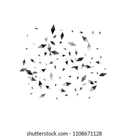Confetti of two-colored rhombs isolated on white background.Falling confetti from minimalistic geometric figures. Abstract triangles and rombs for label, card, poster, cover, leaflet, textile design.