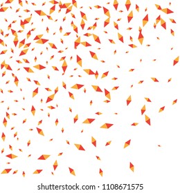 Confetti of two-colored rhombs isolated on white background.Falling confetti from minimalistic geometric figures. Abstract triangles and rombs for label, card, poster, cover, leaflet, textile design.
