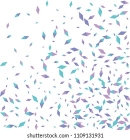 Confetti of two-colored rhombs isolated on white background.Falling confetti from minimalistic geometric figures. Abstract triangles and rombs for label, card, poster, cover, leaflet, textile design.