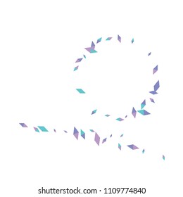 Confetti of two-colored rhombs isolated on white background.Falling confetti from minimalistic geometric figures. Abstract triangles and rombs for label, card, poster, cover, leaflet, textile design.