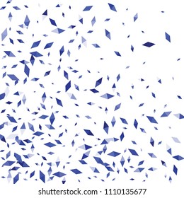 Confetti of two-colored rhombs isolated on white background.Falling confetti from minimalistic geometric figures. Abstract triangles and rombs for label, card, poster, cover, leaflet, textile design.