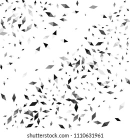 Confetti of two-colored rhombs isolated on white background.Falling confetti from minimalistic geometric figures. Abstract triangles and rombs for label, card, poster, cover, leaflet, textile design.