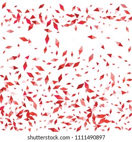 Confetti of two-colored rhombs isolated on white background.Falling confetti from minimalistic geometric figures. Abstract triangles and rombs for label, card, poster, cover, leaflet, textile design.