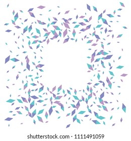 Confetti of two-colored rhombs isolated on white background.Falling confetti from minimalistic geometric figures. Abstract triangles and rombs for label, card, poster, cover, leaflet, textile design.