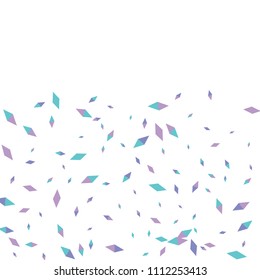 Confetti of two-colored rhombs isolated on white background.Falling confetti from minimalistic geometric figures. Abstract triangles and rombs for label, card, poster, cover, leaflet, textile design.