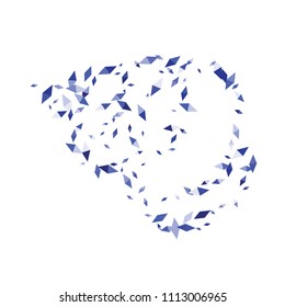 Confetti of two-colored rhombs isolated on white background.Falling confetti from minimalistic geometric figures. Abstract triangles and rombs for label, card, poster, cover, leaflet, textile design.