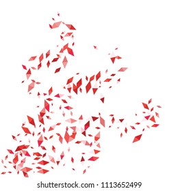 Confetti of two-colored rhombs isolated on white background.Falling confetti from minimalistic geometric figures. Abstract triangles and rombs for label, card, poster, cover, leaflet, textile design.