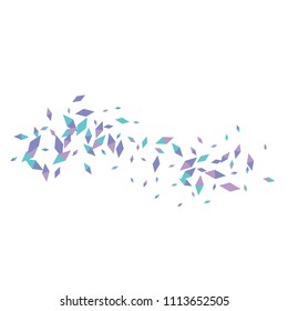 Confetti of two-colored rhombs isolated on white background.Falling confetti from minimalistic geometric figures. Abstract triangles and rombs for label, card, poster, cover, leaflet, textile design.