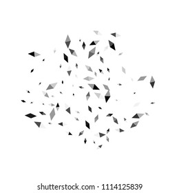 Confetti of two-colored rhombs isolated on white background.Falling confetti from minimalistic geometric figures. Abstract triangles and rombs for label, card, poster, cover, leaflet, textile design.