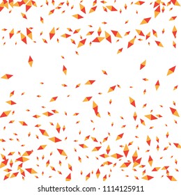 Confetti of two-colored rhombs isolated on white background.Falling confetti from minimalistic geometric figures. Abstract triangles and rombs for label, card, poster, cover, leaflet, textile design.