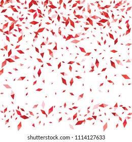 Confetti of two-colored rhombs isolated on white background.Falling confetti from minimalistic geometric figures. Abstract triangles and rombs for label, card, poster, cover, leaflet, textile design.