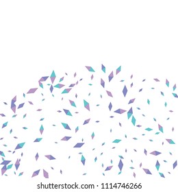 Confetti of two-colored rhombs isolated on white background.Falling confetti from minimalistic geometric figures. Abstract triangles and rombs for label, card, poster, cover, leaflet, textile design.