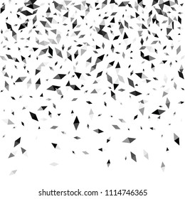 Confetti of two-colored rhombs isolated on white background.Falling confetti from minimalistic geometric figures. Abstract triangles and rombs for label, card, poster, cover, leaflet, textile design.