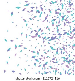 Confetti of two-colored rhombs isolated on white background.Falling confetti from minimalistic geometric figures. Abstract triangles and rombs for label, card, poster, cover, leaflet, textile design.