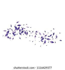 Confetti of two-colored rhombs isolated on white background.Falling confetti from minimalistic geometric figures. Abstract triangles and rombs for label, card, poster, cover, leaflet, textile design.